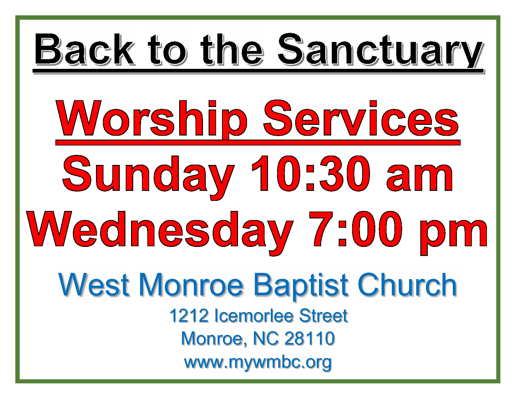 Back to the Sactuary post Corona Virus Worship Schedule-page0001